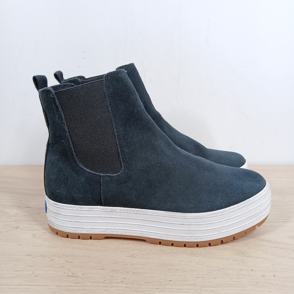 Keds Black Leather Triple Up Platform Chelsea Boots 1574 - Picture 6 of 11
